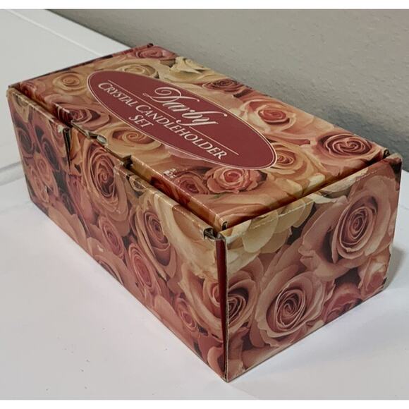 Vtg Darby Clear Crystal Candleholder Candlestick Holder Taper Flower Shaped NOS - Picture 11 of 14